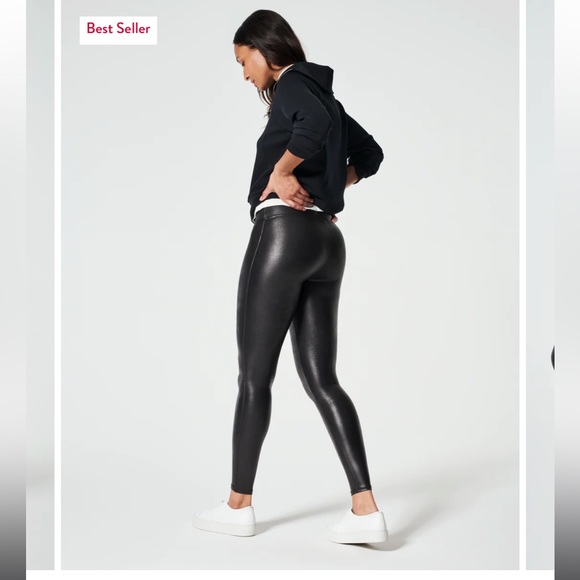 SPANX Black Faux Leather Legging - size small - Picture 2 of 4